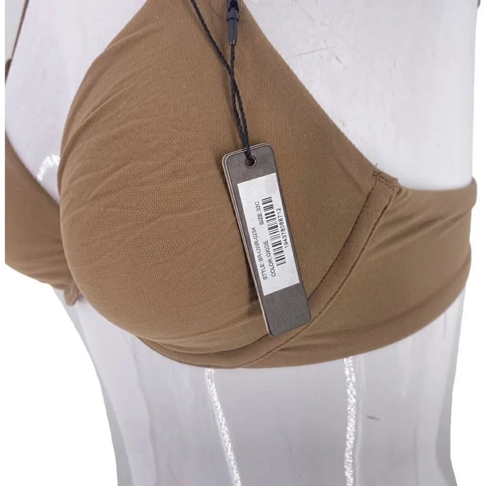 Skims Oxide Umber Weightless Demi Bra cotton mesh underwire 32 C NWT - Picture 3 of 6